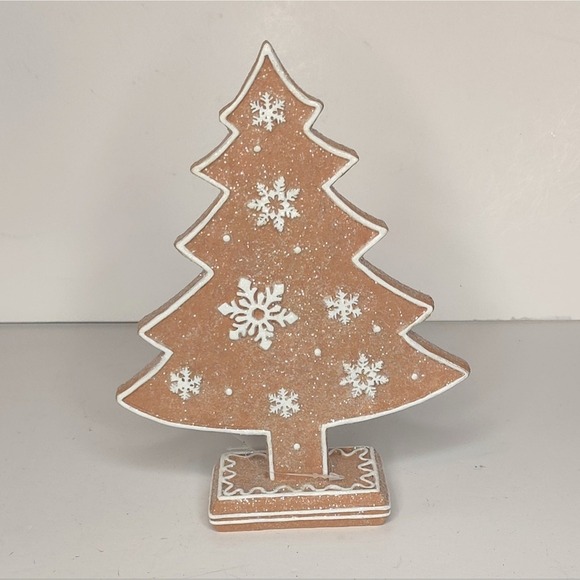 cupcakes & cashmere Other - Neutral Tan Gingerbread Cookie‎ Christmas Tree Glitter Snowflake